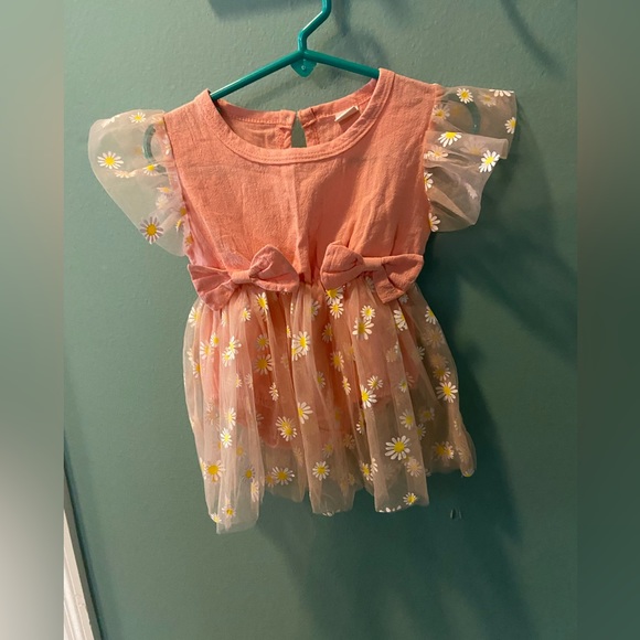 boutique Other - Pink Daisy Groovy Dress Boho First Birthday Outfit Clothes Floral 3-6 months